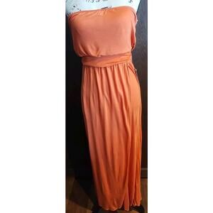 Fall Autumn NEW QSW Quiksilver Size Small Strapless Maxi Dress Pumpkin Orange